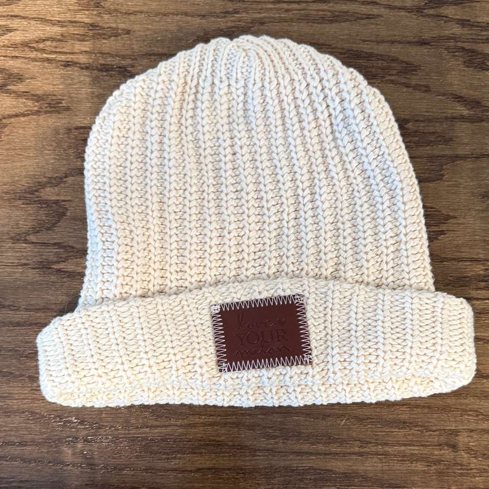 Love Your Melon Cream Knit Beanie